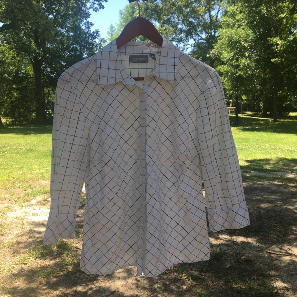 Croft & Barrow Womems 3/4 Sleeve Button Down Sz M